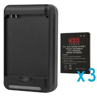 EZOPower 3x Standard Lithium Ion Replacement Battery (1650mAh) + Battery Charger for Samsung Galaxy S II SGH i777 (AT&T) Cell Phones & Accessories