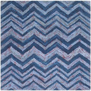 Safavieh Handmade Nantucket Blue/ Multi Cotton Rug (6 Square)