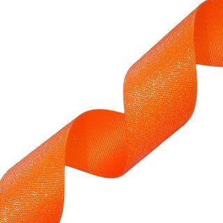 Morex Dazzle Glitter Grosgrain Ribbon, 1 1/2 Inch by 20 Yard, Torrid Orange