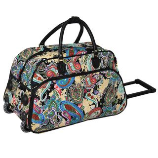 World Traveler Paisley Artisan 22 inch Carry on Rolling Upright Duffel Bag