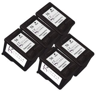 Sophia Global Remanufactured Black Ink Cartridge Replacement For Hp 56 (pack Of 5)