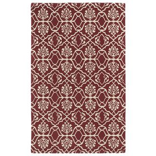 Kaleen Rugs Hand tufted Runway Berry/ Ivory Wool Rug (96 X 13) Ivory Size 96 x 13