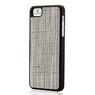 Gearonic AV 5157PUIB_WW Pattern Fabric Back Cover Black Hard PC Rubberized Case for iPhone 5   Non Retail Packaging   White Weave Cell Phones & Accessories