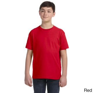Lat Youth Fine Jersey T shirt Red Size L (14 16)