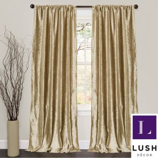 Lush Decor Velvet Dream Gold 84 inch Curtain Panel Pair