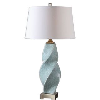 Girata Twisted Powder Blue Ceramic Table Lamp