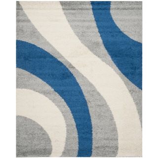 Safavieh Shag Grey/ Blue Rug (4 X 6)