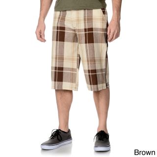 Burnside Burnside Mens Plaid Shorts Brown Size 32