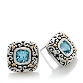 Bali Designs by Robert Manse 2.5ct Blue Topaz Sterling Silver Stud Earrings wit