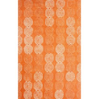 Nuloom Handmade Elegant Link Orange Wool Rug (76 X 96)