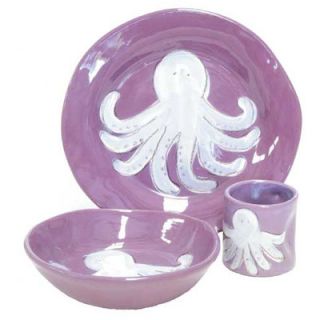 Alex Marshall Studios Kids 3 Piece Place Setting BA 100 Design Purple Octopus