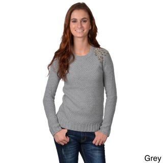 Journee Collection Journee Collection Juniors Long sleeve Scoop Neck Sweater Grey Size S (1  3)