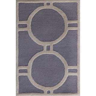 Safavieh Handmade Moroccan Cambridge Circle Pattern Silver/ Ivory Wool Rug (3 X 5)