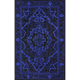 Nuloom Handmade Traditional Overdyed Blue Wool Rug (5 X 8)