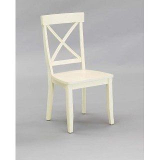 Home Styles 5177 802 Dining Chair, Antique White Finish, Set of 2   White Kitchen Chairs