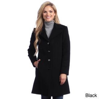 Larry Levine Womens Plus Size Classic Wool Blend Coat