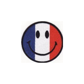 Smile Smiley Happy Face France of Flag Iron on Patch Logo for Dry Clothing, Jacket, Shirt, Cap Embroidered Iron on Patch  