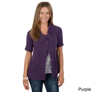 Adi Ci Sono By Adi Juniors Short Sleeve Knit Cardigan Purple Size S (1  3)