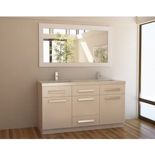Design Element Moscony White 60 inch Double Sink Vanity Set White Size Double Vanities