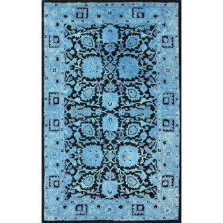 Nuloom Handmade Persian Overdyed Blue Wool Rug (5 X 8)