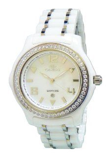 Oniss Paris Women'S ON806 L Wht Ladies, High Tech Ceramic Case and Band with Stainless Steel Middle Links, Swiss Movement, Sapphire Crystal, Mop Dial, 52 Austrian Crystals on Bezel   Blalck Watch at  Women's Watch store.