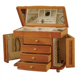 Mele & Co. Josephine Wooden Jewelry Box in Oak Finish