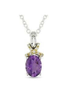 Amour U7500584924  Jewelry,1 TCW Purple Amethyst Pendant Necklace, Fine Jewelry Amour Necklaces Jewelry