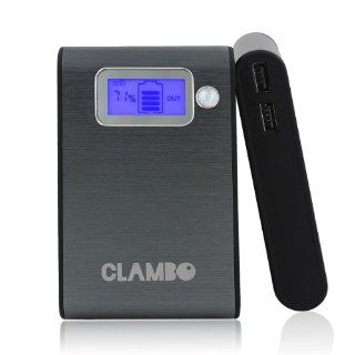 Clambo IM 807 7800mAh Portable High Capacity Cell Phone Tablet External Battery Pack Power Bank Backup Dual USB Charger with LCD Display for iPhone 5 (Apple adapters not included), 4S, 4, iPad Mini, iPods, Samsung Galaxy S4, S3, S2, Note 2, Note 8, Tab 2,