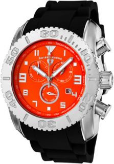Swiss Legend 20066 06B  Watches,Mens Commander Chronograph Orange Dial Black Silicone, Chronograph Swiss Legend Quartz Watches