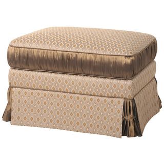 Beige Diamond jacquard Satin Trim Ottoman