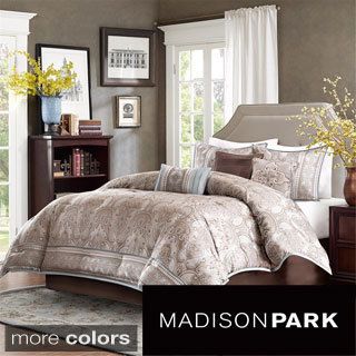 Madison Park Madison Park Brenton 7 piece Comforter Set Blue Size Queen
