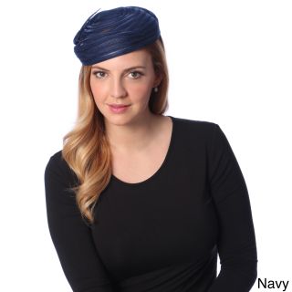 Swan Hat Womens Organza Ribbon Pillbox Fascinator With Matching Trim Navy Size One Size Fits Most