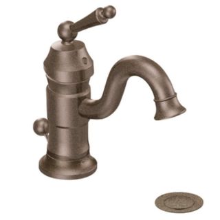 Moen Waterhill Oil Rubbed Bronze 1 Handle Single Hole WaterSense Bathroom Sink Faucet (Drain Included)