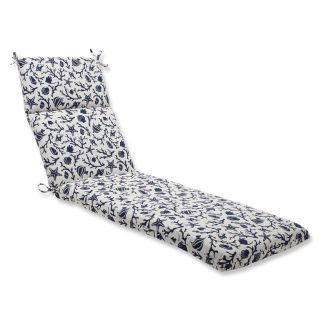 Pillow Perfect Chaise Lounge Cushion With Bella dura Sanibel Navy Fabric