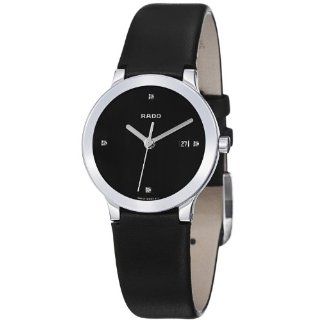 Rado Women's R30928715 Centrix Black Leather Strap Watch Rado Watches