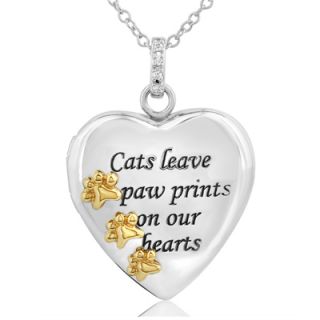 ASPCA® Tender Voices™ Diamond Accent Cat Lover Heart Locket in
