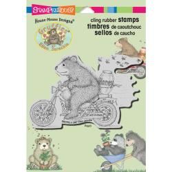 Stampendous Gruffies Cling Rubber Stamp 5.5 X4.5 Sheet   Honey Ride