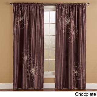 Cheryl Embroidered Faux Silk Curtain Panel Pair