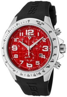 Swiss Legend 30041 05  Watches,Mens Eograph Chronograph Red Grid Dial Black Rubber, Chronograph Swiss Legend Quartz Watches
