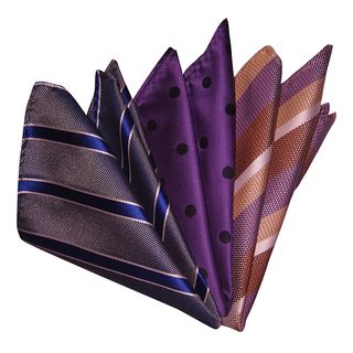 Dmitry Mens Blue/purple/orange Italian Silk Pocket Squares (pack Of 3)