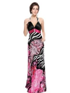 Ever Pretty Halter Floral Printed Diamante Open Back Long Formal Gown Dress 09340