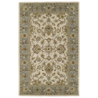 Hand tufted Lawrence Beige Kashan Wool Rug (96 X 130)