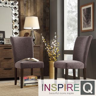 Inspire Q Catherine Dark Grey Chenille Parsons Dining Chair (set Of 2)