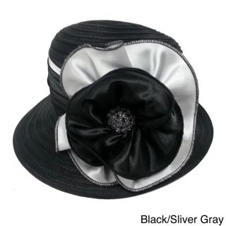 Swan Hat Swan Hat Womens Woven Ribbon Crushable Hat With Satin Bow Black Size Adjustable