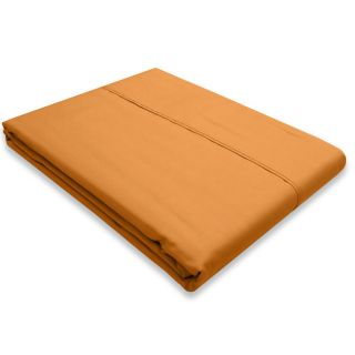 Alok International Eygptian Percale Cotton 350 Thread Count Flat Sheet Set Orange Size Queen