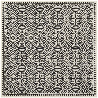 Safavieh Handmade Moroccan Cambridge Black/ Ivory Wool Rug (4 Square)