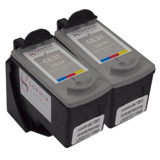 Sophia Global Remanufactured Color Ink Cartridge Replacement For Canon Cl 31 With Ink Level Display (pack Of 2)