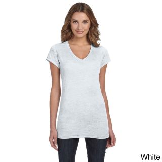 Alternative Alternative Womens Diane V neck Burnout T shirt White Size L (12  14)