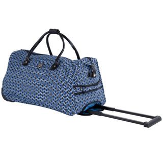 Calpak Soho Blue Geo 21 inch Carry on Rolling Upright Duffel Bag