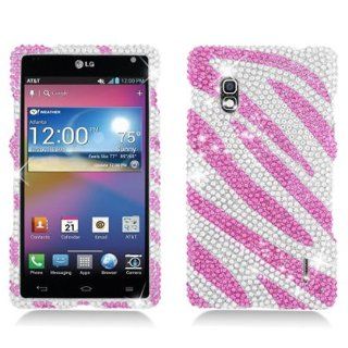 Pink Silver Zebra Diamond Hard Cover Case for Lg Optimus G E970 Cell Phones & Accessories